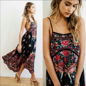 🦚Vici Paradiso Strappy Gypsy Jet Black Dress💕